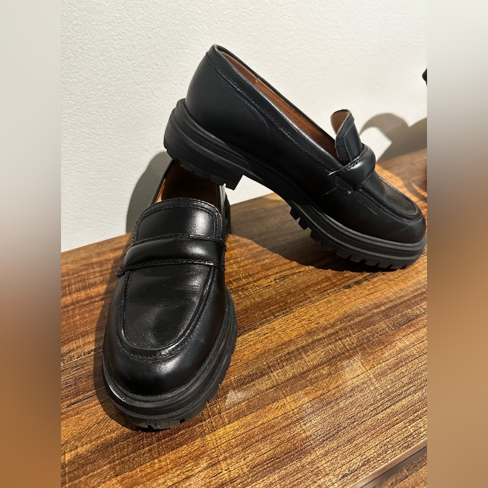Madewell Black Leather Loafers